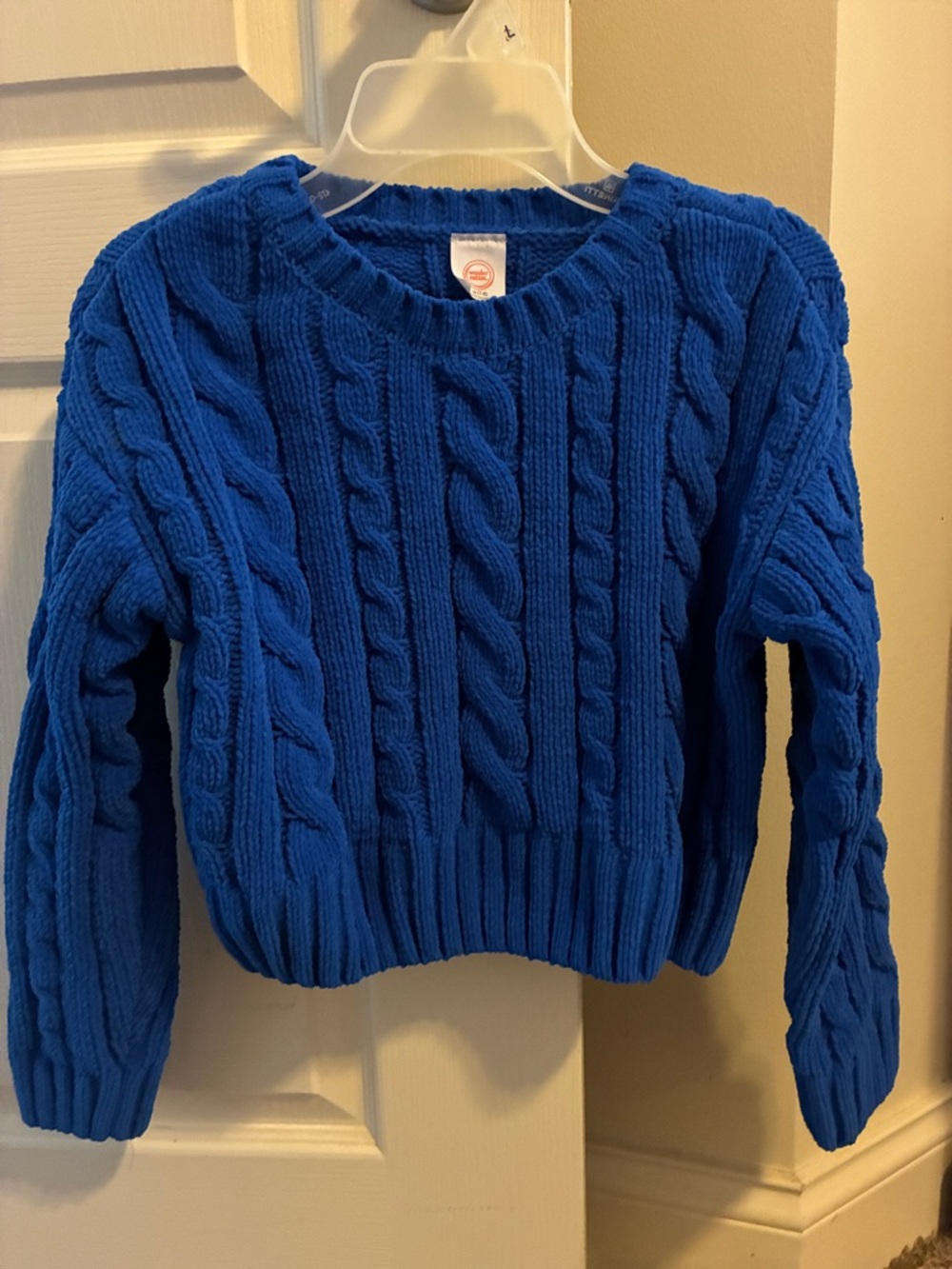 wonder nation Royal Blue Cable Knit Crewneck Sweater
